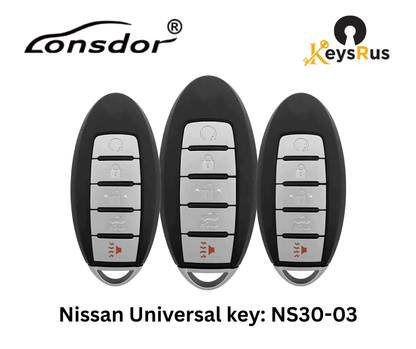 LONSDOR Nissan Style 5-Button Universal Smart Key – NS30-03 ID46+ID47+ID4A – Adjustable Frequency