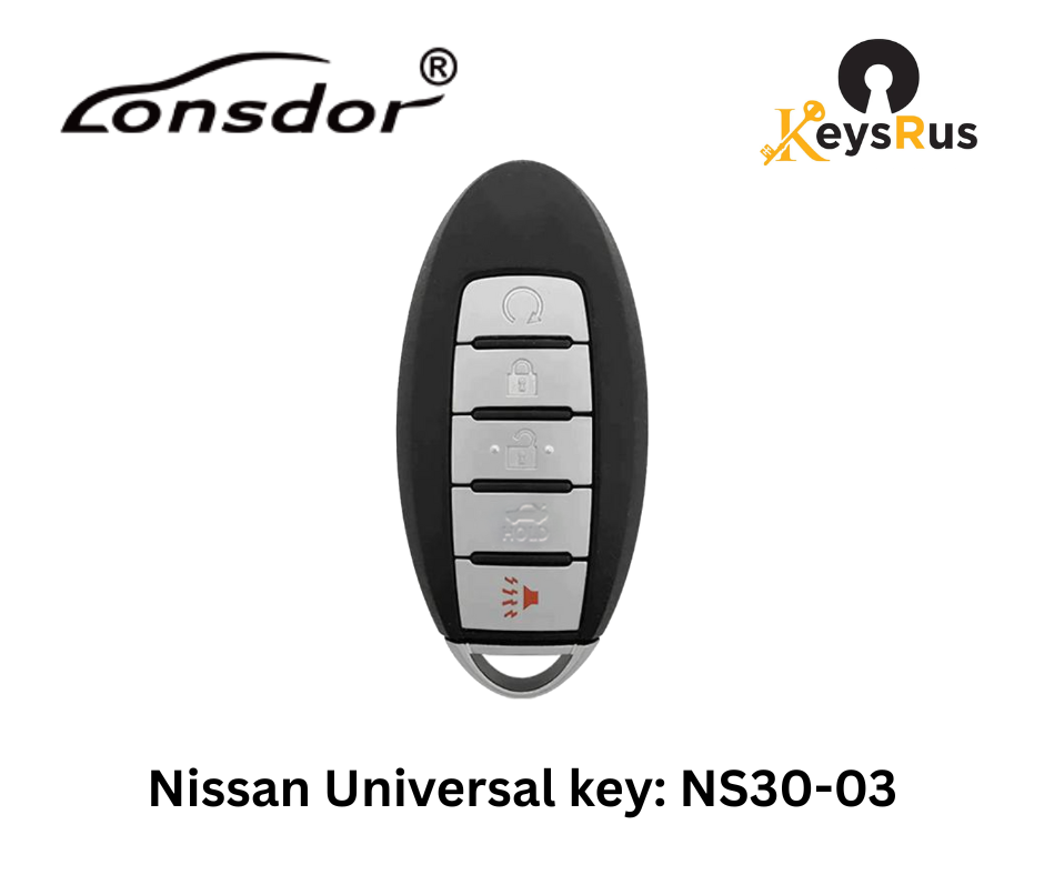 LONSDOR Nissan Style 5-Button Universal Smart Key – NS30-03 ID46+ID47+ID4A – Adjustable Frequency