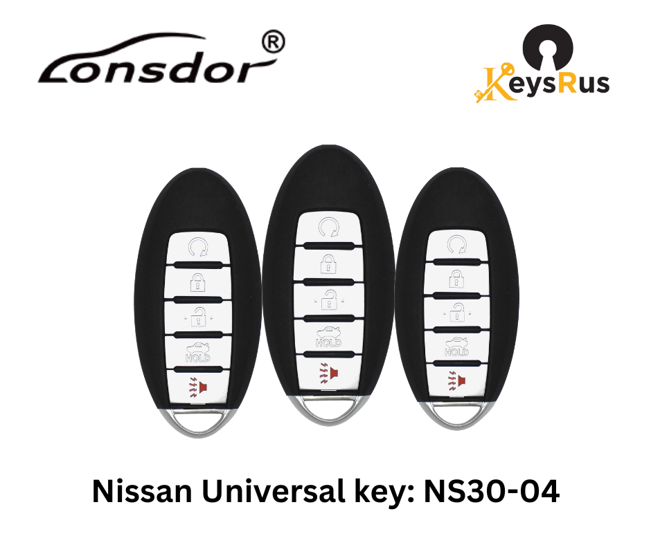 LONSDOR Nissan Style 5-Button Universal Smart Key – NS30-04 ID46+ID47+ID4A – Adjustable Frequency