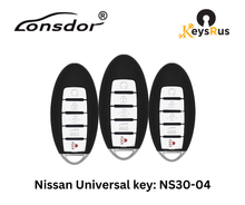 LONSDOR Nissan Style 5-Button Universal Smart Key – NS30-04 ID46+ID47+ID4A – Adjustable Frequency