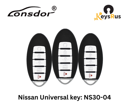 LONSDOR Nissan Style 5-Button Universal Smart Key – NS30-04 ID46+ID47+ID4A – Adjustable Frequency
