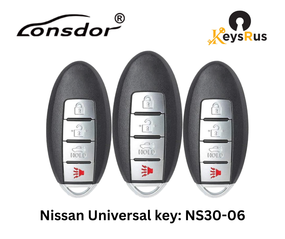 LONSDOR Nissan Style 4-Button Universal Smart Key – NS30-06 ID46+ID47+ID4A – Adjustable Frequency