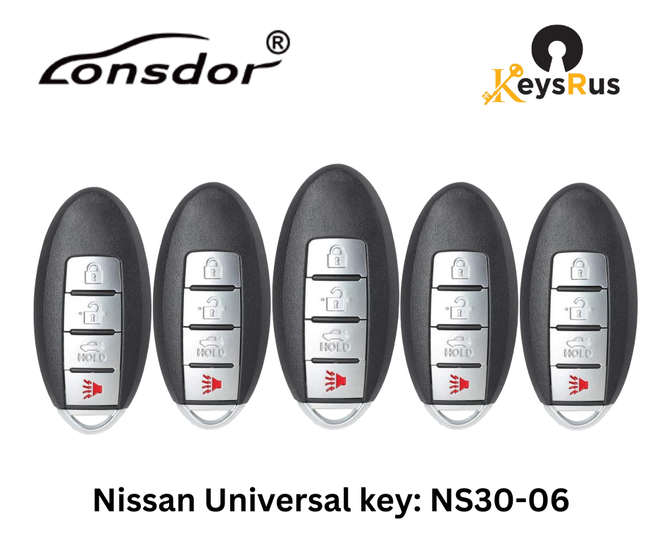 LONSDOR Nissan Style 4-Button Universal Smart Key – NS30-06 ID46+ID47+ID4A – Adjustable Frequency
