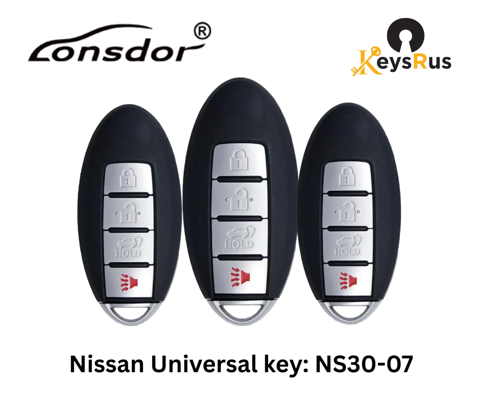 LONSDOR Nissan Style 4-Button Universal Smart Key – NS30-07 ID46+ID47+ID4A – Adjustable Frequency