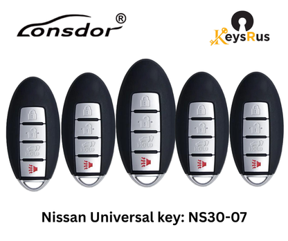 LONSDOR Nissan Style 4-Button Universal Smart Key – NS30-07 ID46+ID47+ID4A – Adjustable Frequency