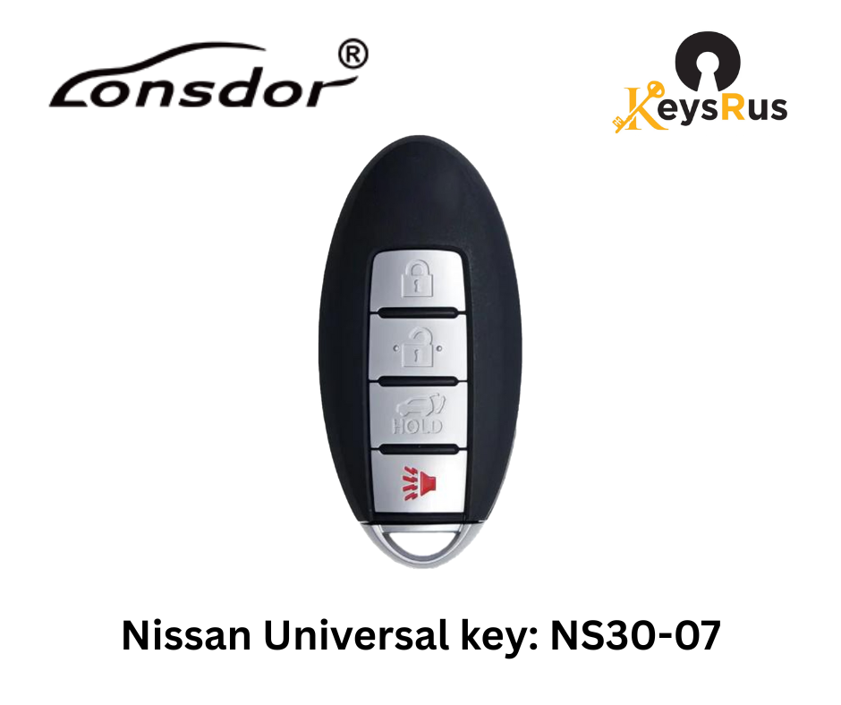 LONSDOR Nissan Style 4-Button Universal Smart Key – NS30-07 ID46+ID47+ID4A – Adjustable Frequency