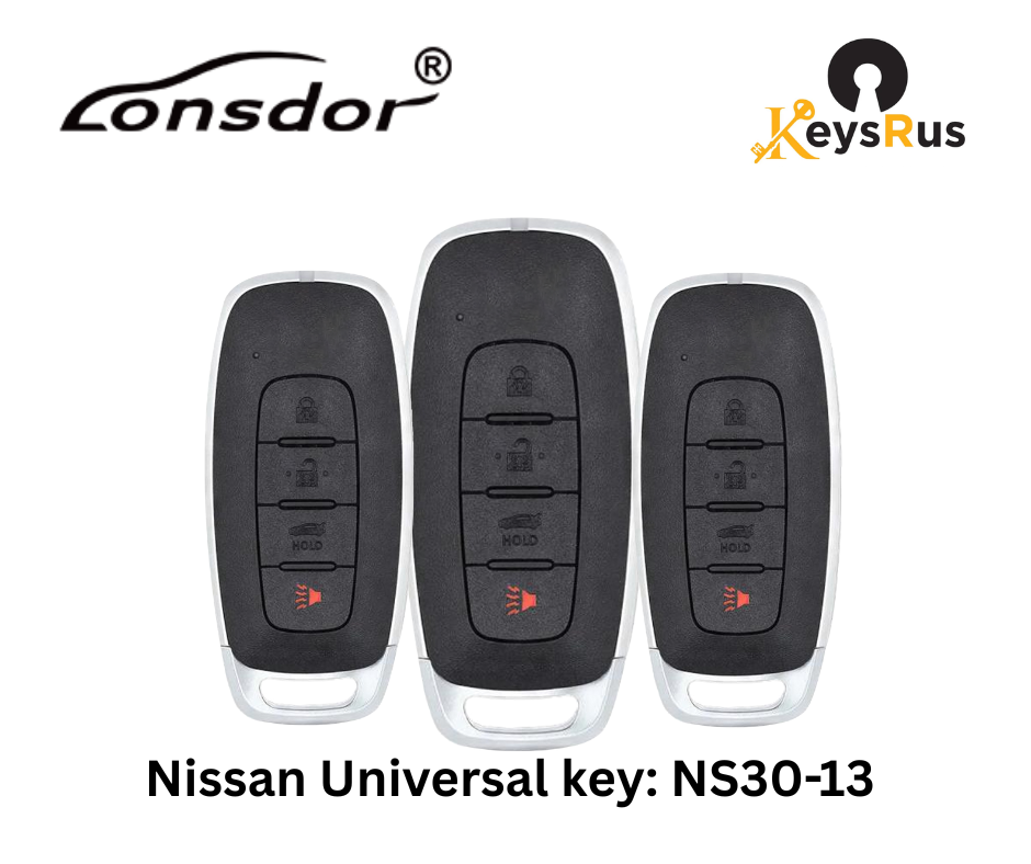LONSDOR Nissan Style 4-Button Universal Smart Key – NS30-13 ID46+ID47+ID4A – Adjustable Frequency