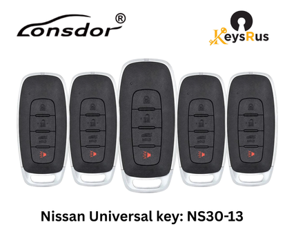 LONSDOR Nissan Style 4-Button Universal Smart Key – NS30-13 ID46+ID47+ID4A – Adjustable Frequency