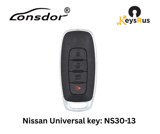 LONSDOR Nissan Style 4-Button Universal Smart Key – NS30-13 ID46+ID47+ID4A – Adjustable Frequency