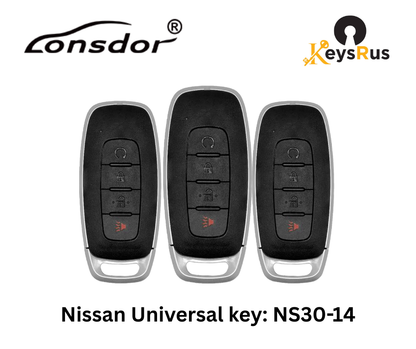LONSDOR Nissan Style 4-Button Universal Smart Key – NS30-14 ID46+ID47+ID4A – Adjustable Frequency