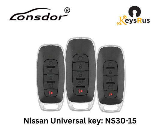 LONSDOR Nissan Style 4-Button Universal Smart Key – NS30-15 ID46+ID47+ID4A – Adjustable Frequency