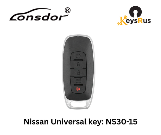 LONSDOR Nissan Style 4-Button Universal Smart Key – NS30-15 ID46+ID47+ID4A – Adjustable Frequency