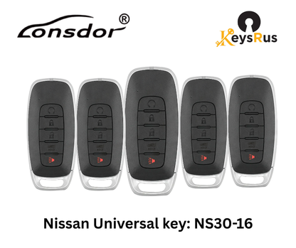 LONSDOR Nissan Style 4-Button Universal Smart Key – NS30-16 ID46+ID47+ID4A – Adjustable Frequency
