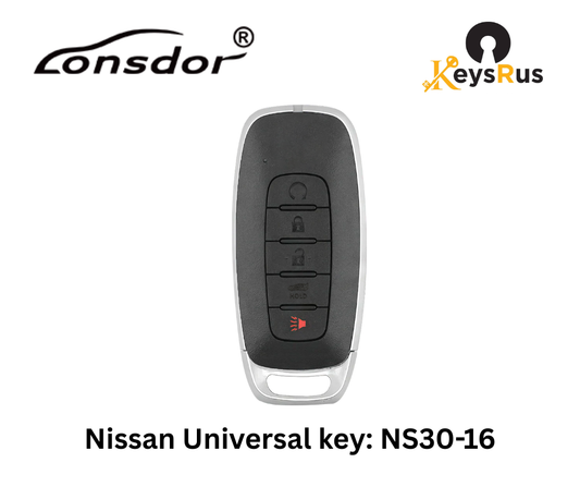 LONSDOR Nissan Style 4-Button Universal Smart Key – NS30-16 ID46+ID47+ID4A – Adjustable Frequency