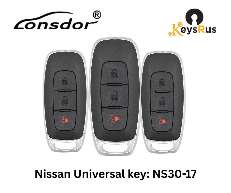 LONSDOR Nissan Style 3-Button Universal Smart Key – NS30-17 ID46+ID47+ID4A – Adjustable Frequency