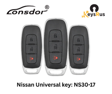 LONSDOR Nissan Style 3-Button Universal Smart Key – NS30-17 ID46+ID47+ID4A – Adjustable Frequency
