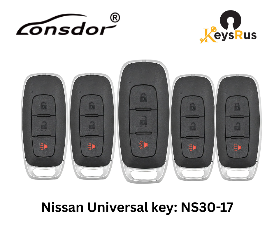 LONSDOR Nissan Style 3-Button Universal Smart Key – NS30-17 ID46+ID47+ID4A – Adjustable Frequency