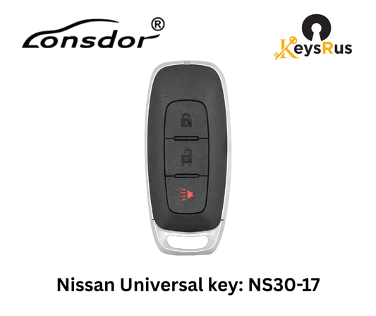 LONSDOR Nissan Style 3-Button Universal Smart Key – NS30-17 ID46+ID47+ID4A – Adjustable Frequency