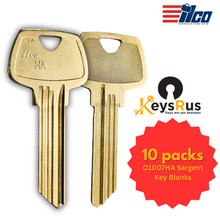 O1007HA Sargent Key Blanks – 10-Pack – ILCO 6-Pin Replacement Keys