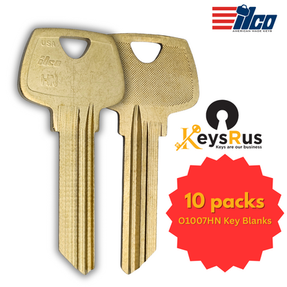 O1007HN Key Blanks – 10-Pack – Durable Replacement Keys for Various Lock Systems
