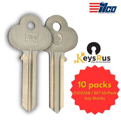 O1022AB / SE7 10/Pack Key Blanks – Premium Quality Key Blanks for Locksmiths & DIY