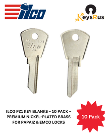 ILCO PZ1 Key Blanks – 10 Pack – Premium Nickel-Plated Brass for Papaiz & Emco Locks