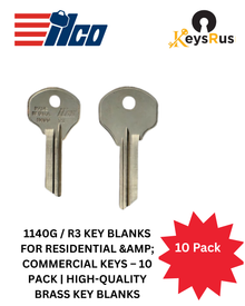 1140G / R3 Key Blanks for Residential &amp; Commercial Keys – 10 Pack | High-Quality Brass Key Blanks