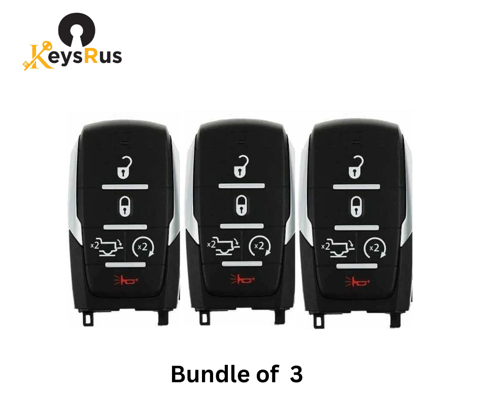 2019–2023 Dodge Ram 1500 Pickup / 5-Button Smart Key / PN: 68291691AD / FCC ID: OHT-4882056 Aftermarket 3 PACK