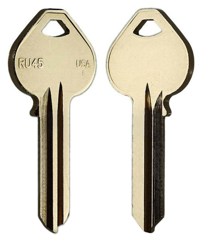 ILCO RU45 / 1011D1 Key Blank – 5 Pin – Brass – D1 Section – 10 Pack