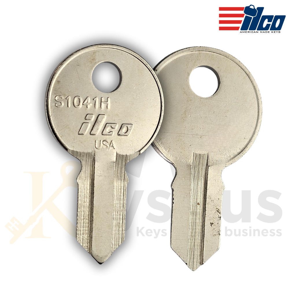 S1041H 10/Pack Cylinder Lock Key Blank, Double-Sided, Brass, Nickel Plated, For Illinois