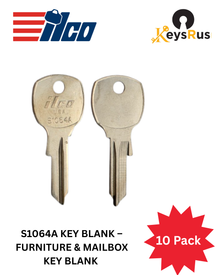 S1064A Key Blank – Furniture & Mailbox Key Blank – 10/Pack ILCO | Durable Key Blanks for Secure Locking