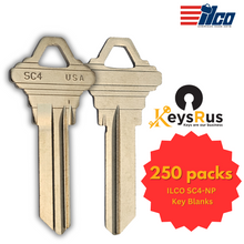 ILCO SC4-NP Key Blanks – 6-Pin – Nickel-Plated Brass – C Section – 250 Pack – Uncut for Schlage Locks