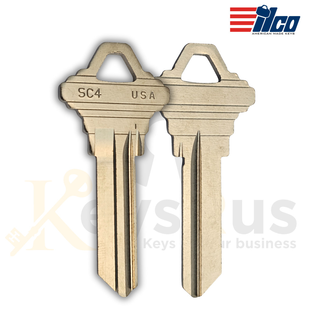 ILCO SC4-NP Key Blanks – 6-Pin – Nickel-Plated Brass – C Section – 250 Pack – Uncut for Schlage Locks
