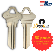 SC1-NP Key Blanks – 5-Pin – Nickel Plated – 50 Pack – Uncut for Schlage Locks (Taylor Brand)