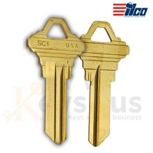 SC1-BR Key Blanks – 5-Pin – Brass – 50 Pack – Uncut for Schlage Locks (Taylor Brand)