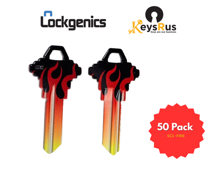 LockGenics Fancy Keys – Colour Key Blanks (KW1, SC1, WR5) | Premium Decorative House Keys