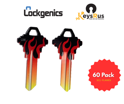 LockGenics Fancy Keys – Colour Key Blanks (KW1, SC1, WR5) | Premium Decorative House Keys