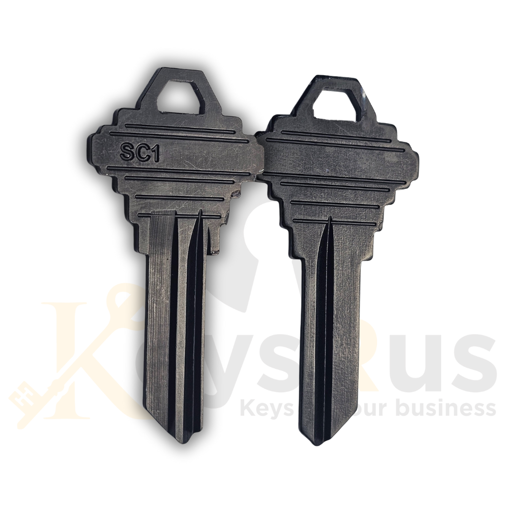 SC1 Aluminum Black Key Blanks – 5-Pin – 10 Pack – Durable Replacement Keys for Residential & Commercial Use