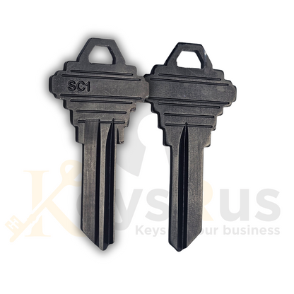 SC1 Aluminum Black Key Blanks – 5-Pin – 10 Pack – Durable Replacement Keys for Residential & Commercial Use