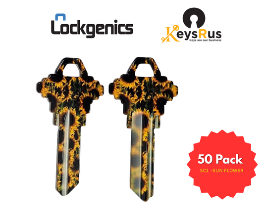 SC1 Decorative Key Blank – Assorted Designs – 10/50/60-Pack – LockGenics