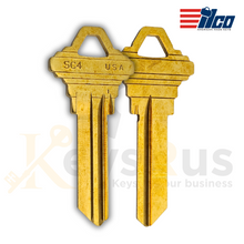 SC4-BR Key Blanks – 250-Pack Brass | 6-Pin C Keyway – Genuine ILCO Taylor A1145C Key Blanks for Schlage Locks