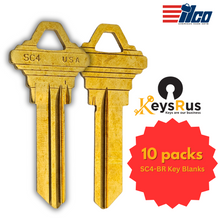 SC4-BR Key Blanks – 10-Pack | ILCO Solid Brass 6-Pin Blanks for Schlage SC4 Keyway Locks