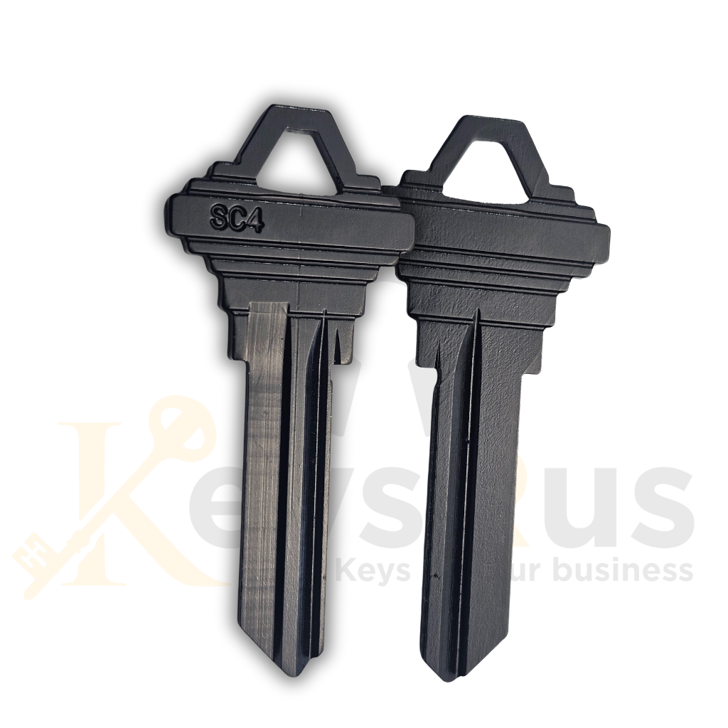 SC4 Aluminum Black Key Blanks – 6-Pin – 10 Pack  - Durable Replacement Keys for Residential & Commercial Use