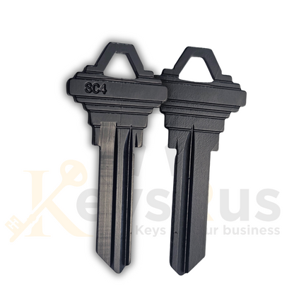 SC4 Aluminum Black Key Blanks – 6-Pin – 10 Pack  - Durable Replacement Keys for Residential & Commercial Use