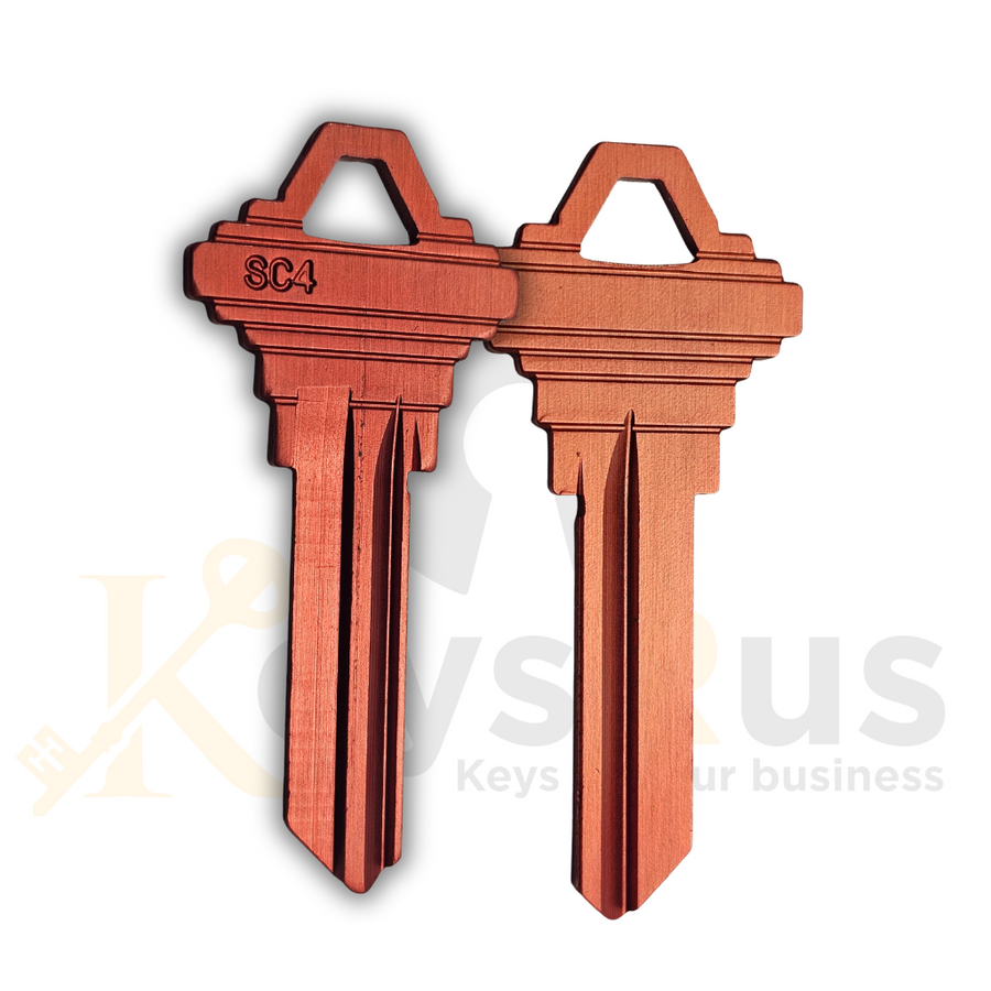 SC4 Aluminum Red Key Blanks, 6-Pin, 10 Pack, Durable & Lightweight