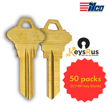 SC7-BR Key Blanks – 5-Pin – Brass – F Section – 50 Pack – Uncut for Schlage Locks (ILCO Brand)