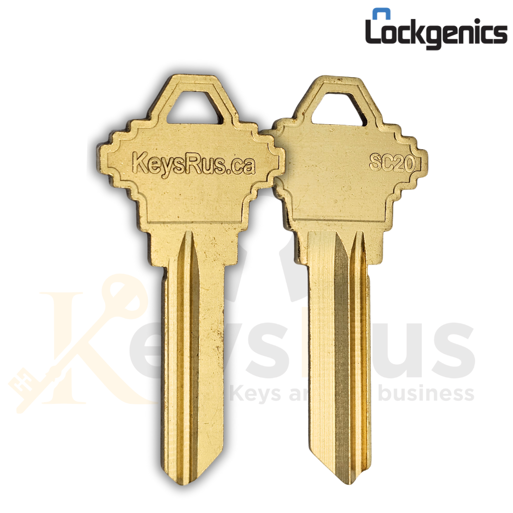 SC20-BR KEYSRUS Key Blanks – 6-Pin – Brass – L Section – 10 Pack – Uncut for Schlage-Compatible Secure Locks
