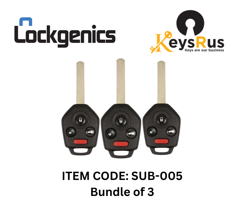2010–2014 Subaru Impreza Forester Outback / 4-Button Remote Head Key | LOCKGENICS | FCC ID: CWTWBU766 (Aftermarket)
