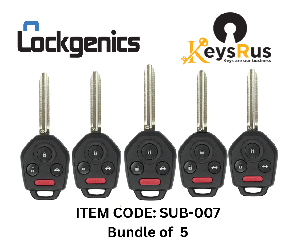 LOCKGENICS Subaru 2012–2019 3+1 Button Remote Head Key | FCC ID CWTWB1U811 | PN: 57497-AL00A / FJ021 / FJ020 / FJ230 | 315 MHz
