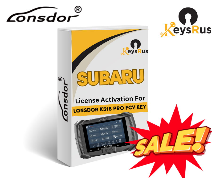 Lonsdor, SUBARU License Activation for K518 Pro FCV Key Programmer